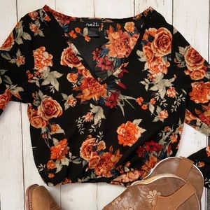 Floral Wrap Top